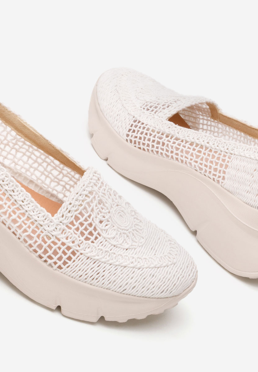 Mocassini donna platform Willena bianchi