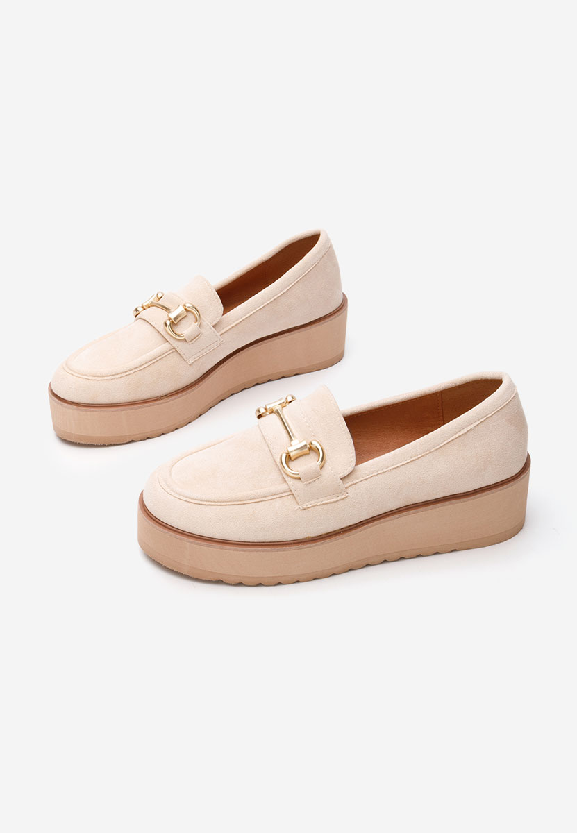 Mocassini donna platform Leondra V6 beige
