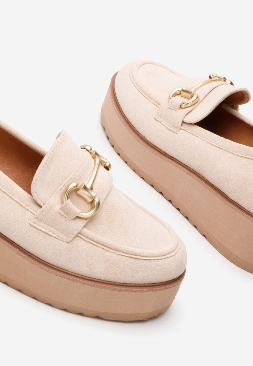 Mocassini donna platform Leondra V6 beige