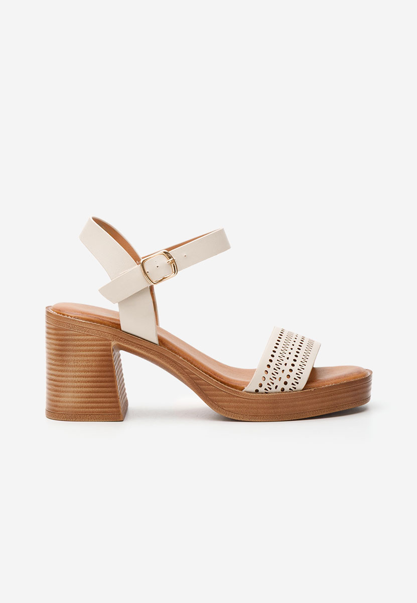 Sandali con tacco largo Viena beige