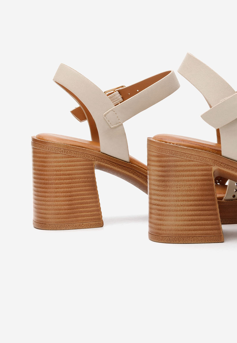 Sandali con tacco largo Viena beige