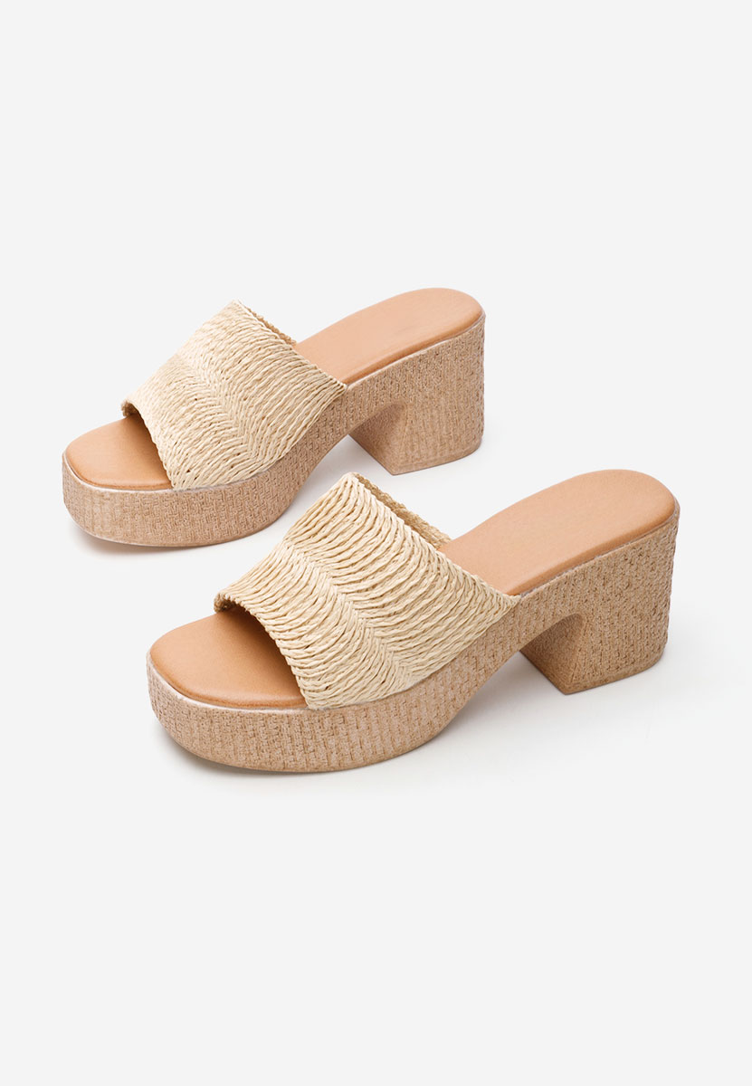 Ciabatte con tacco Katharyn beige