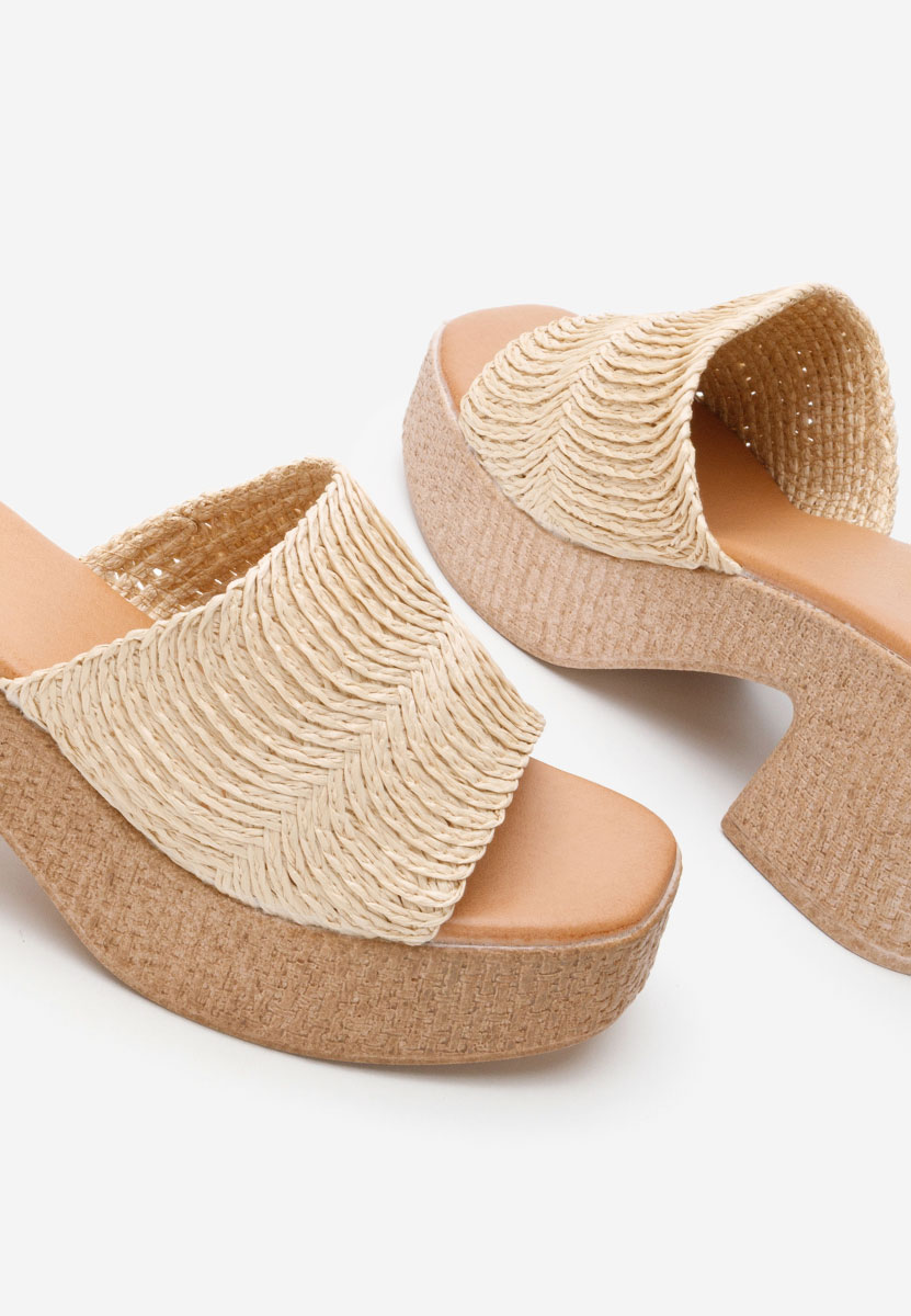 Ciabatte con tacco Katharyn beige