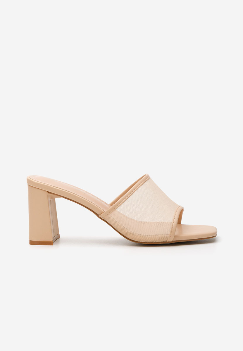 Ciabatte con tacco Calysta beige
