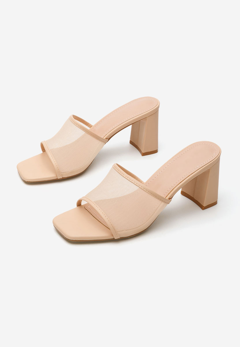 Ciabatte con tacco Calysta beige