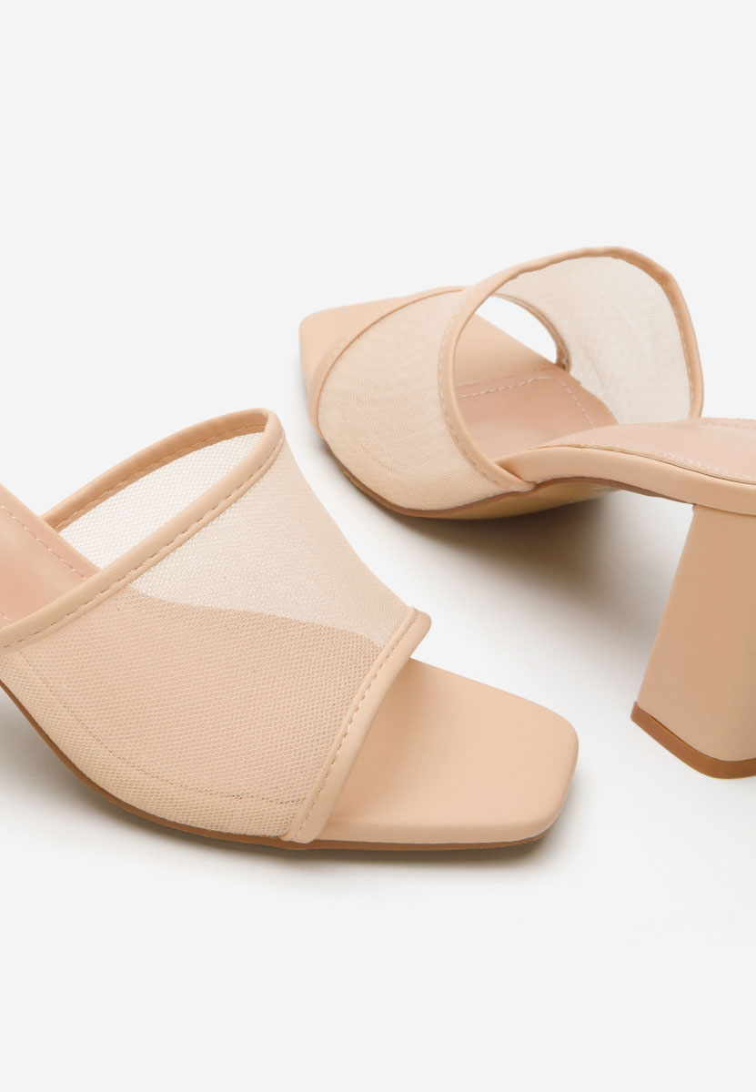 Ciabatte con tacco Calysta beige