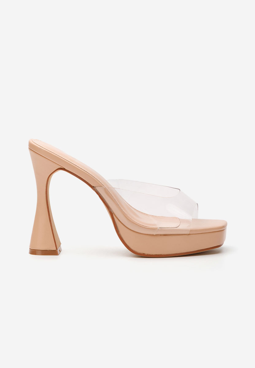 Ciabatte con tacco Emiliana beige