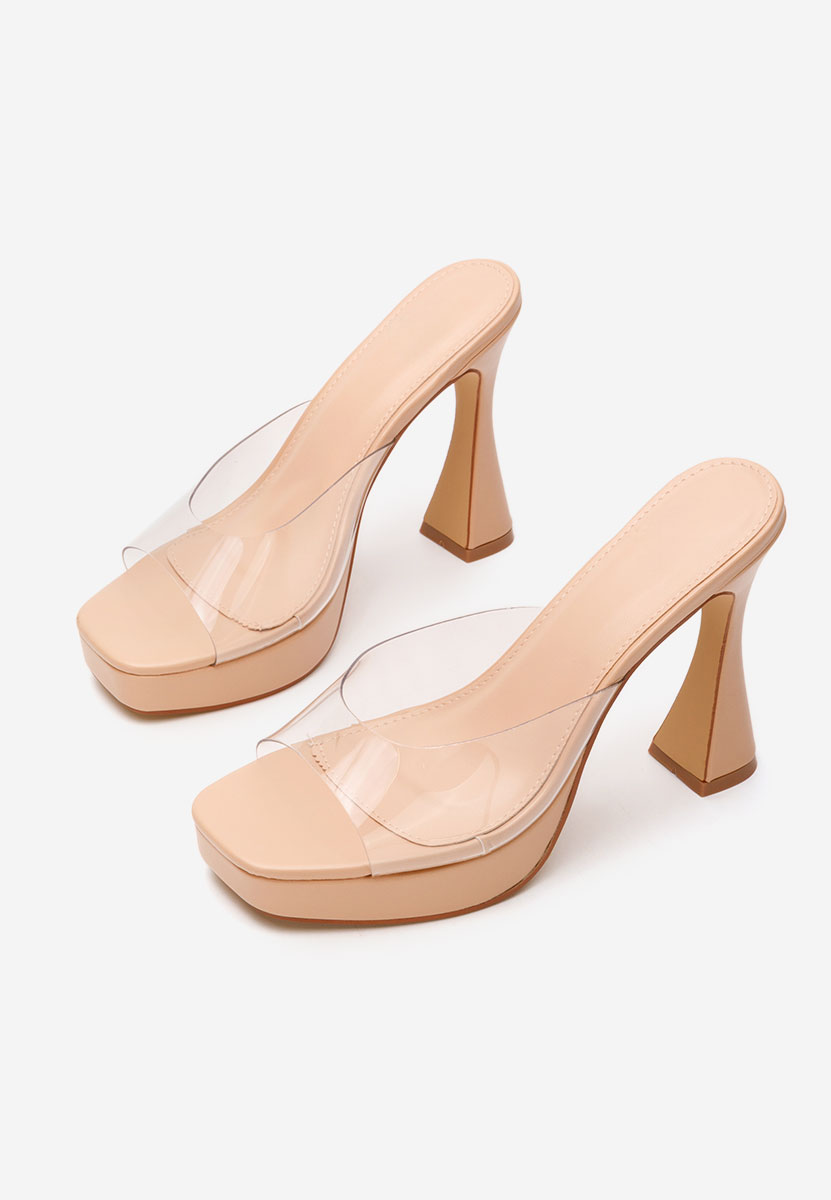 Ciabatte con tacco Emiliana beige