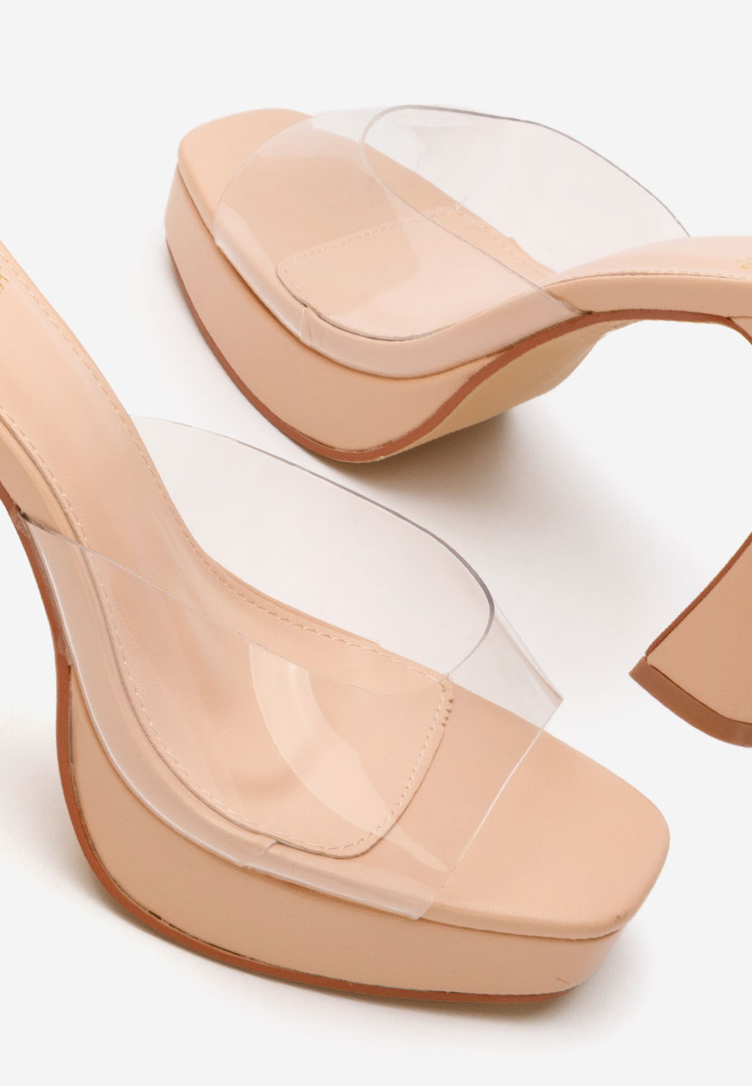 Ciabatte con tacco Emiliana beige