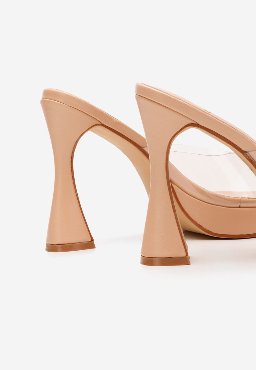 Ciabatte con tacco Emiliana beige