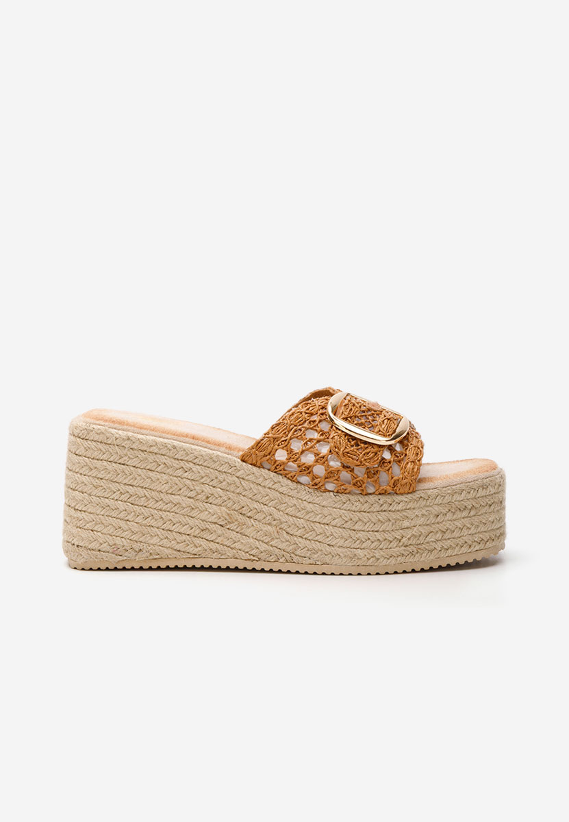 Ciabatte platform Jadora camel