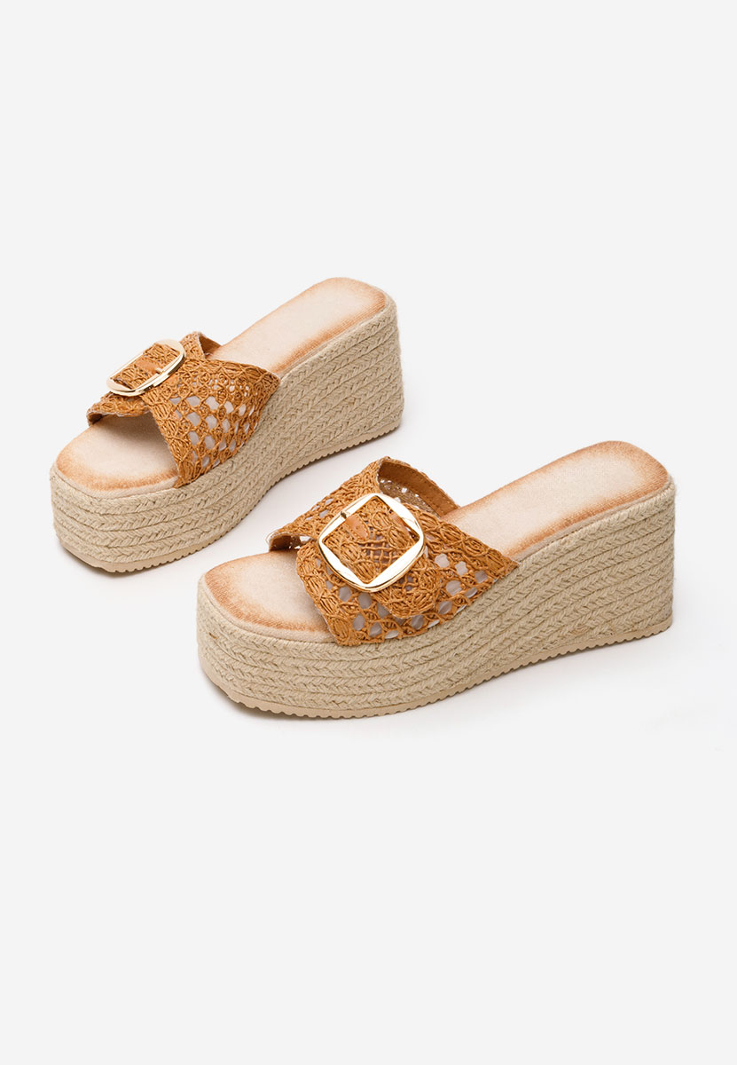Ciabatte platform Jadora camel