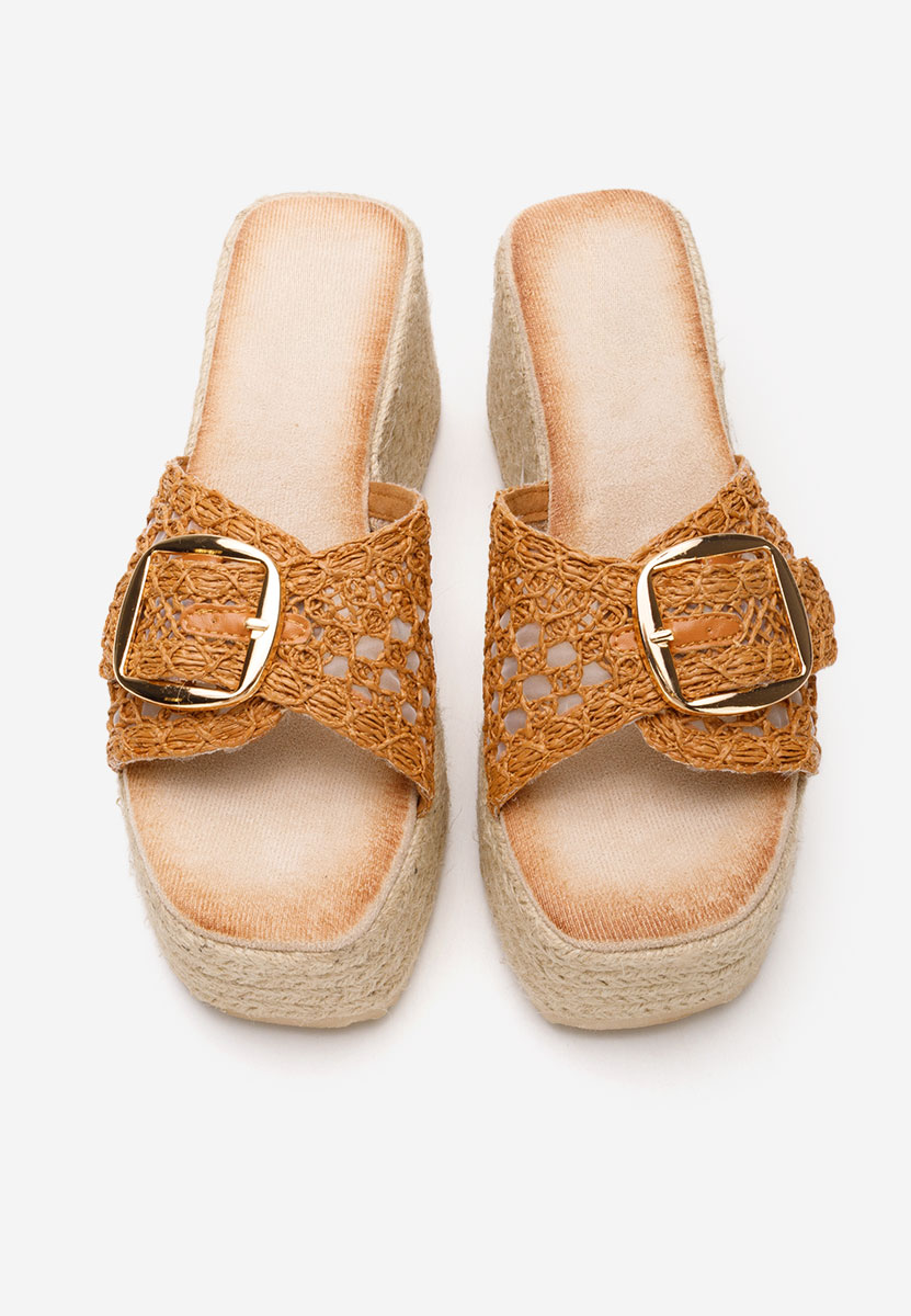 Ciabatte platform Jadora camel