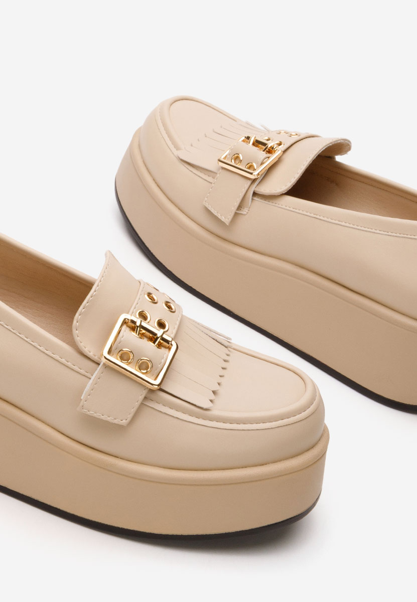 Mocassini donna platform Magie beige