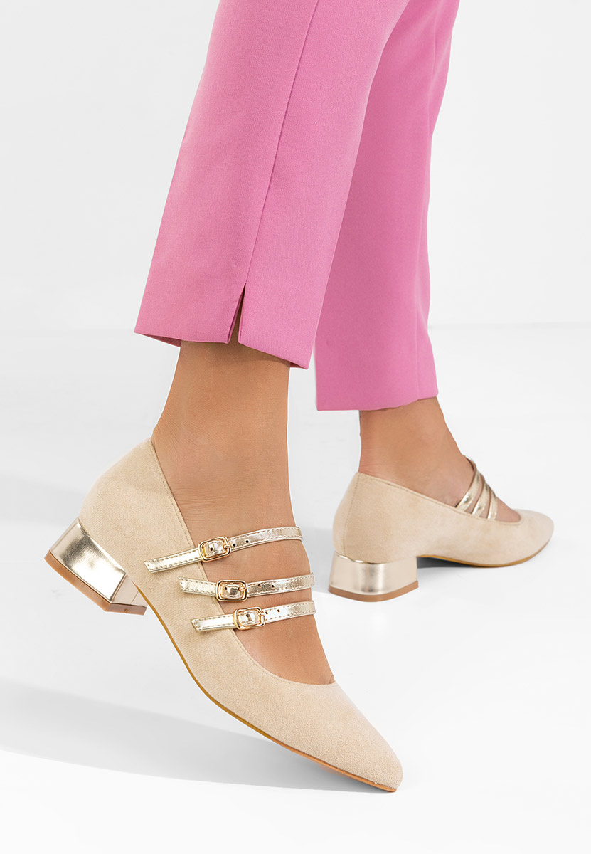 Décolleté tacco largo Bakea beige