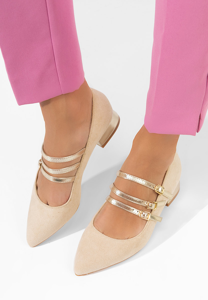 Décolleté tacco largo Bakea beige