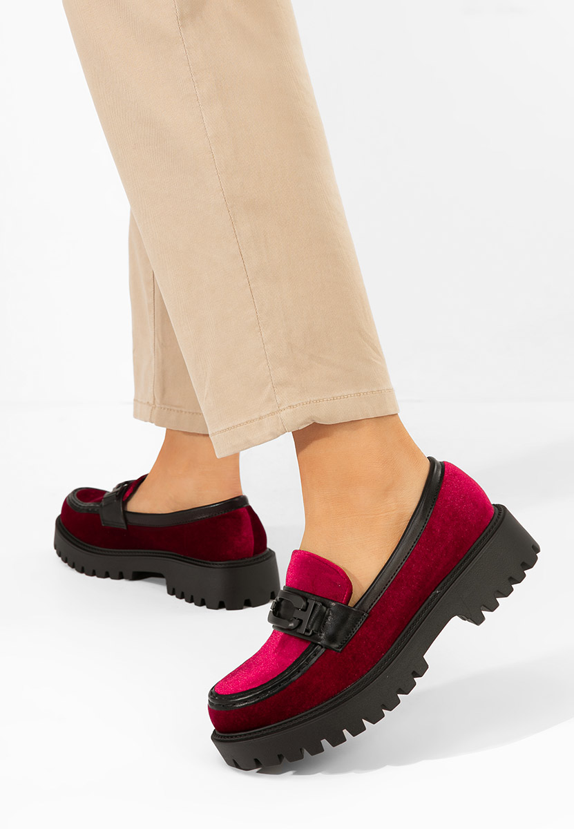 Mocassini con plateau Angelita rosso