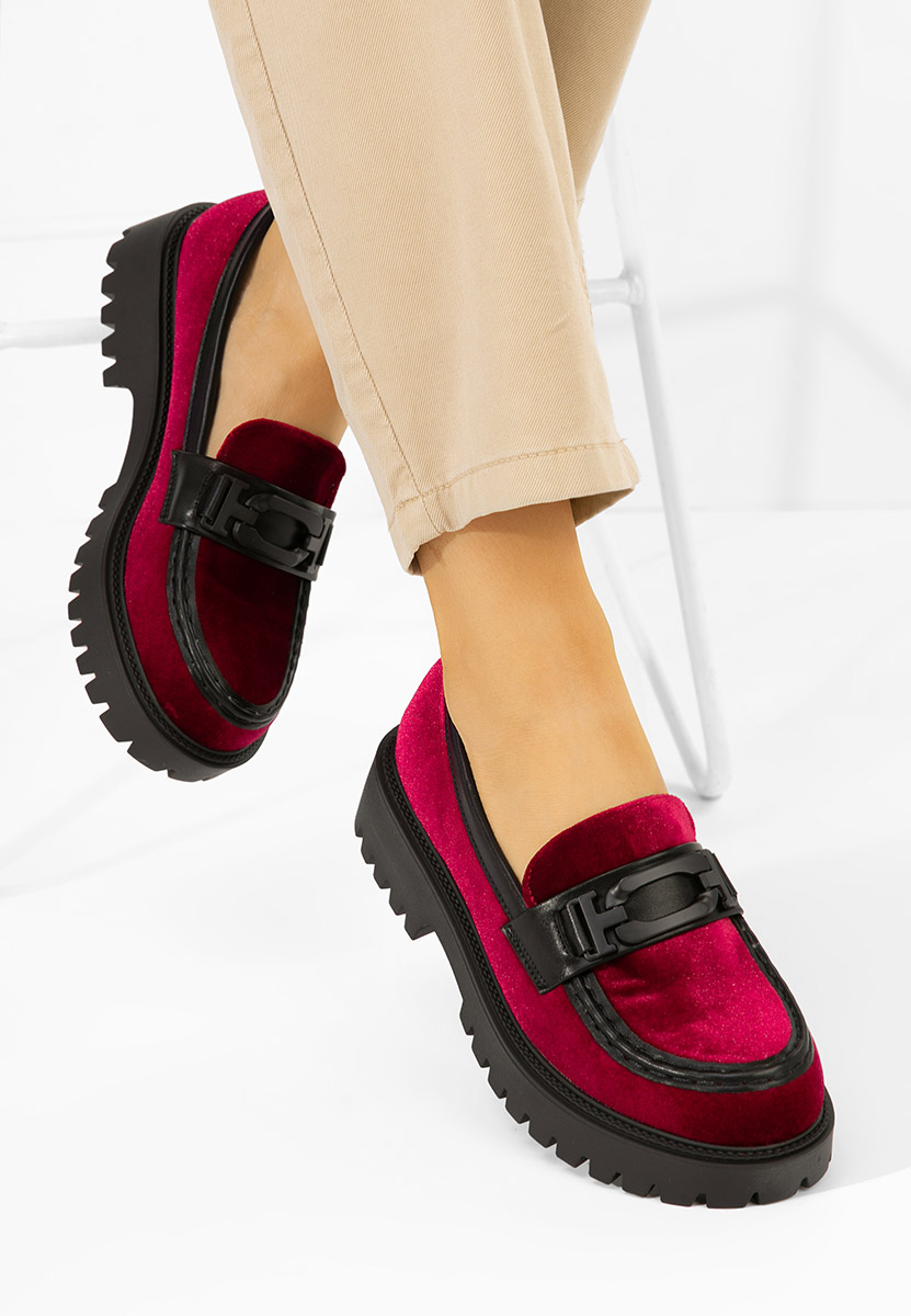 Mocassini con plateau Angelita rosso