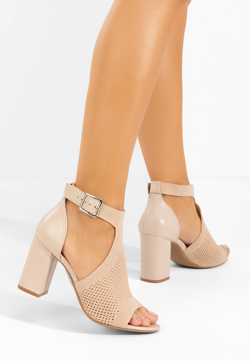 Sandali con tacco largo Elyzea beige