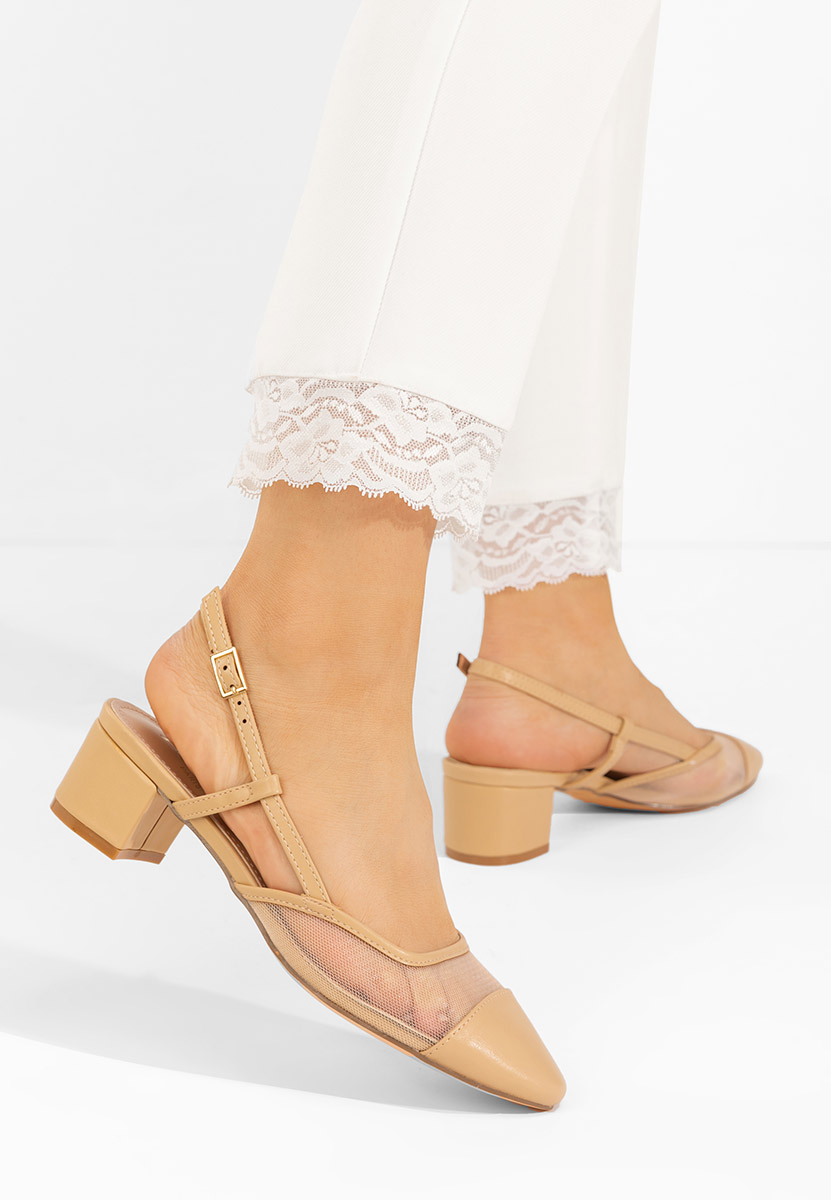 Décolleté tacco largo Velva beige