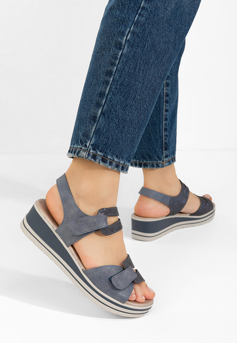 Sandali con plateau Lalania blu