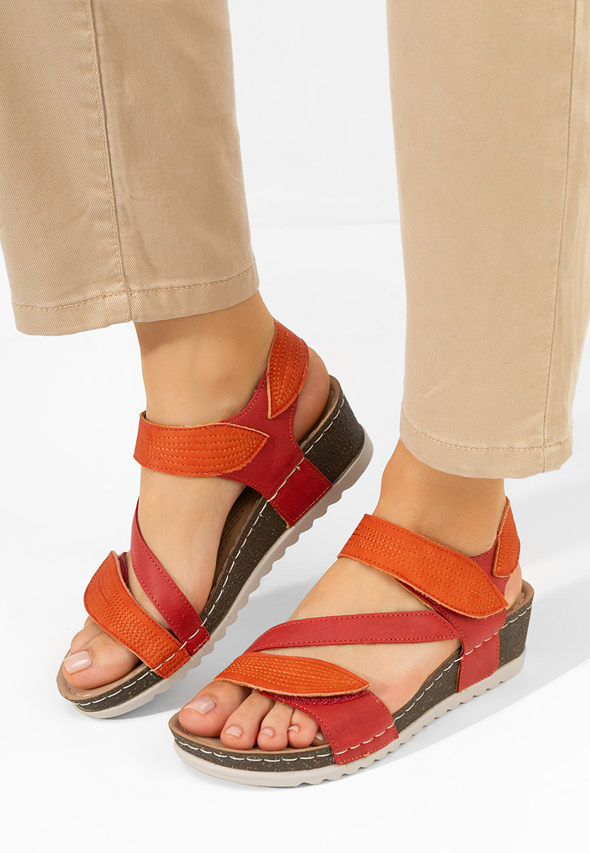 Sandali con zeppa Falia rosso