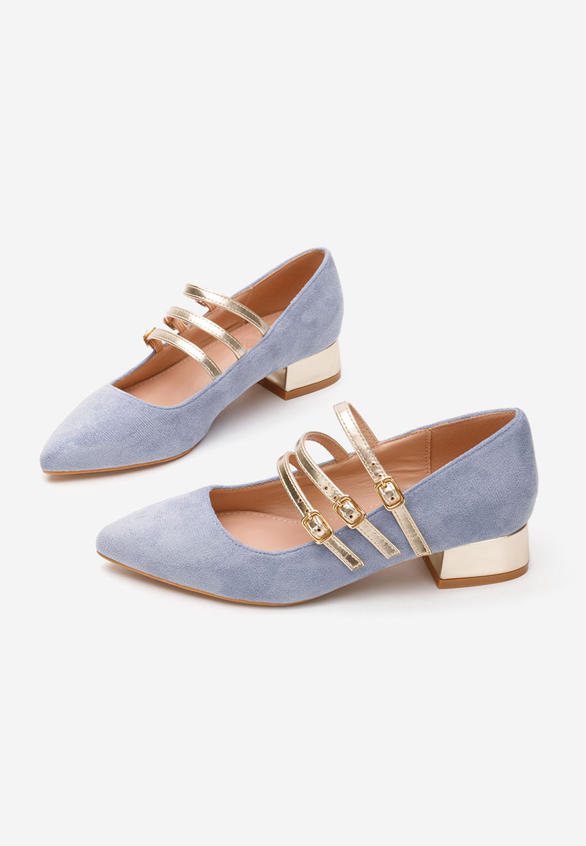 Décolleté tacco largo Bakea blu