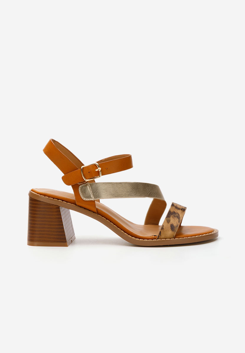 Sandali con tacco largo Lakendra camel