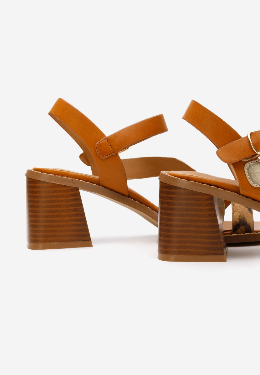 Sandali con tacco largo Lakendra camel