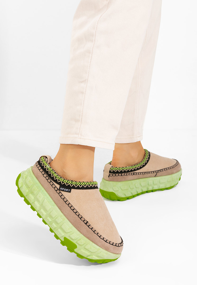 Zoccoli con zeppa Novela verdi