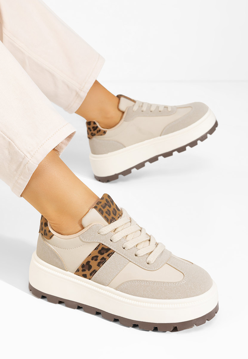Sneakers con plateau Estephany beige Sneakers con plateau Estephany beige