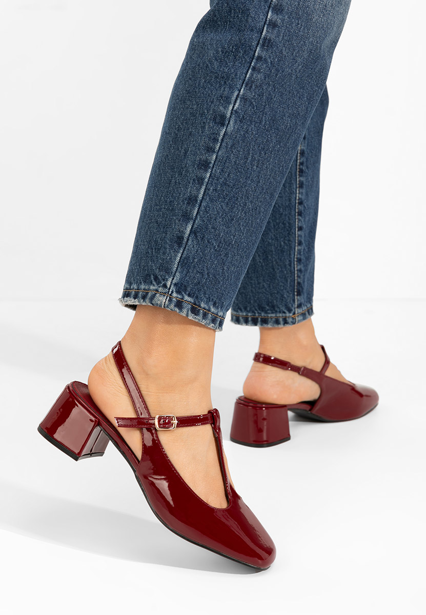 Décolleté tacco largo Beatrina rosso