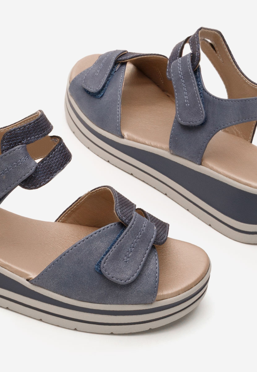 Sandali con plateau Lalania blu