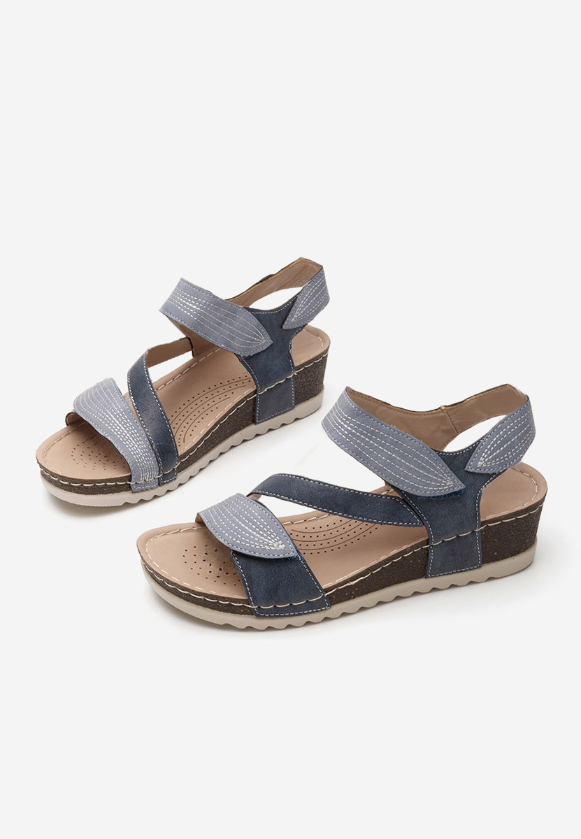 Sandali con zeppa Falia blu