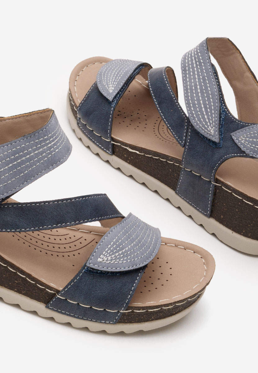 Sandali con zeppa Falia blu