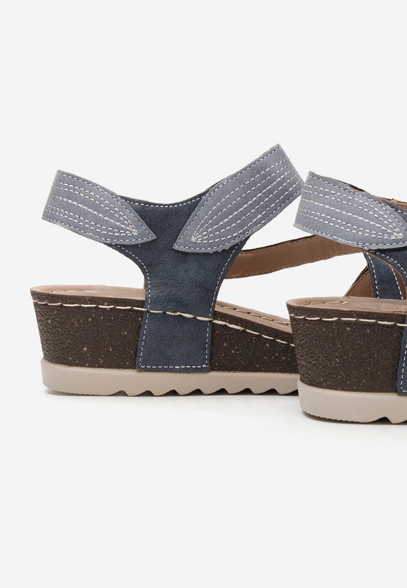 Sandali con zeppa Falia blu