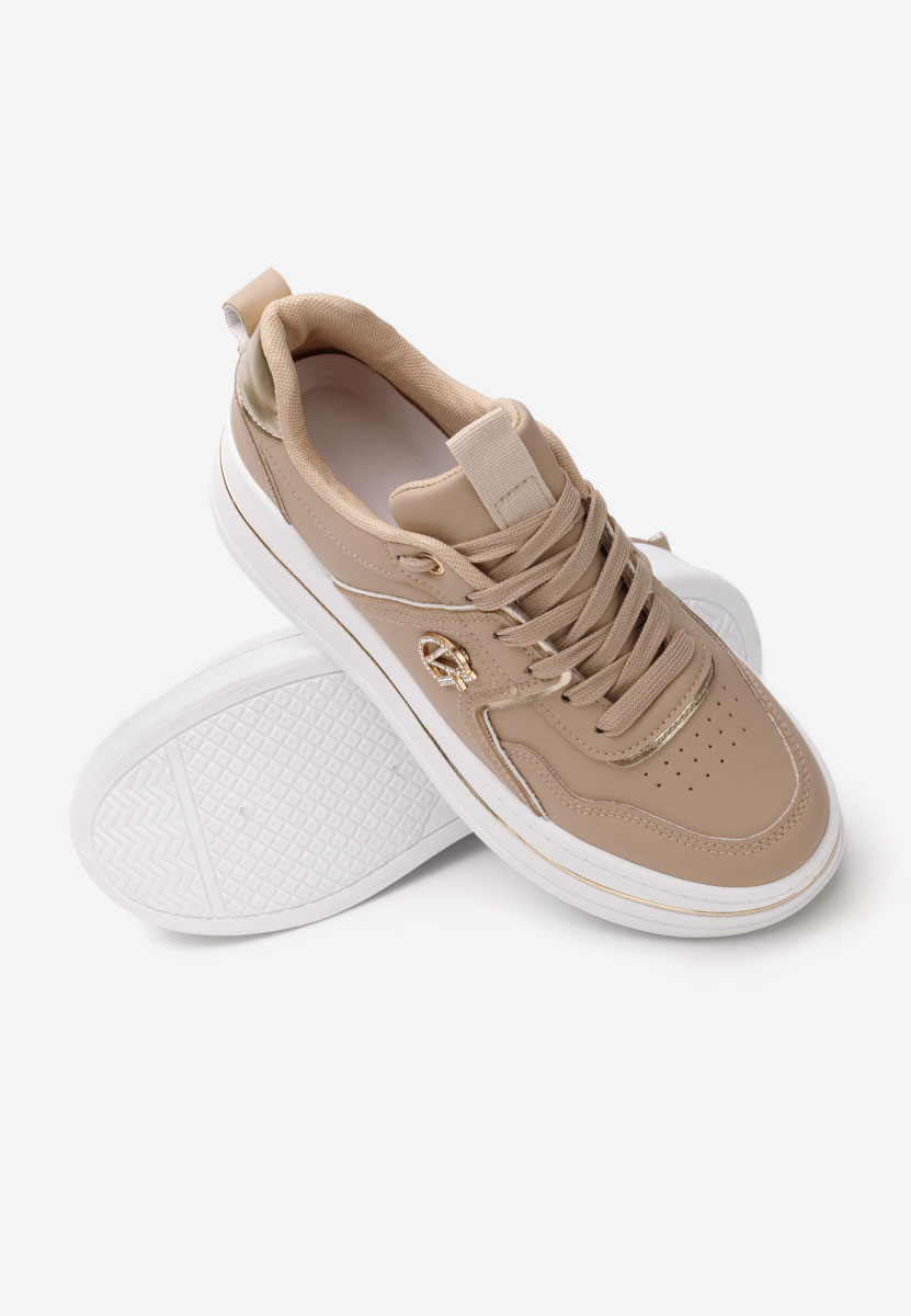 Sneakers con plateau Kitty cachi