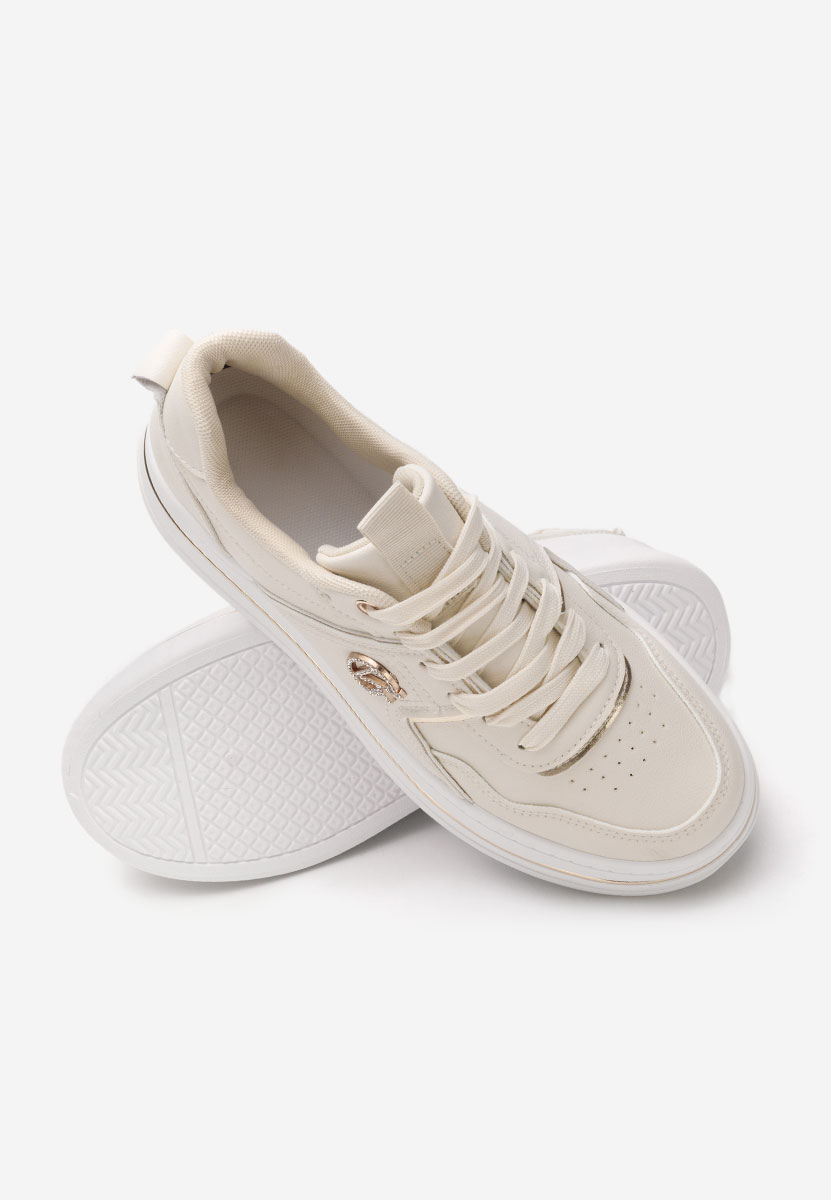 Sneakers con plateau Kitty beige