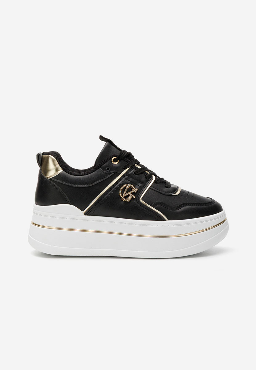 Sneakers con plateau Kitty nero