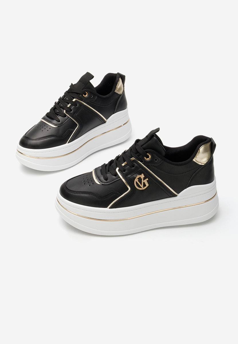 Sneakers con plateau Kitty nero