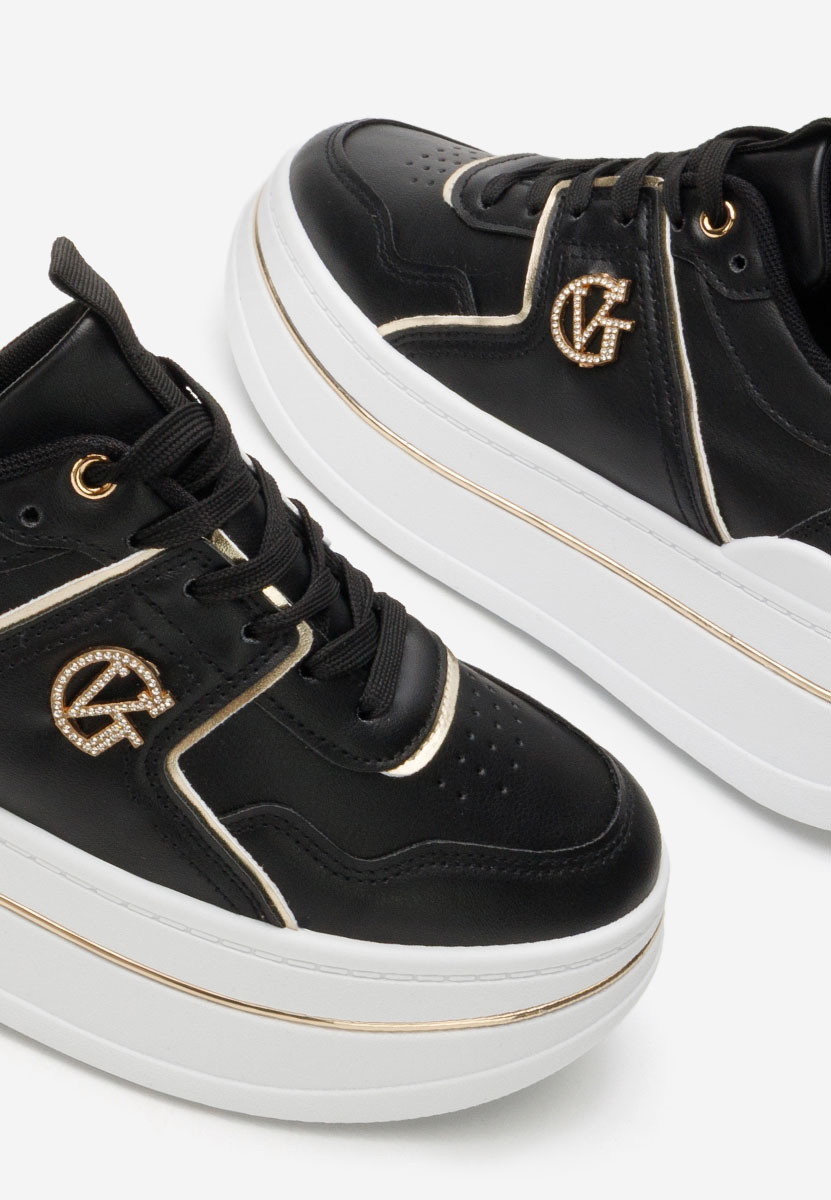 Sneakers con plateau Kitty nero