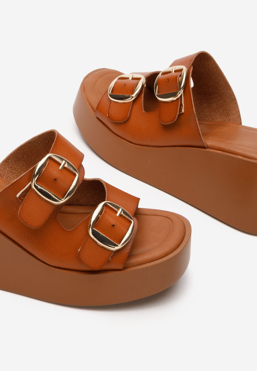 Ciabatte platform Petricia camel