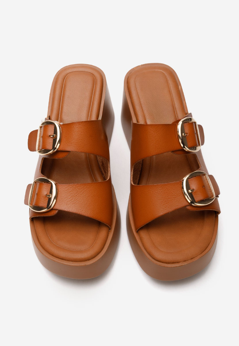 Ciabatte platform Petricia camel