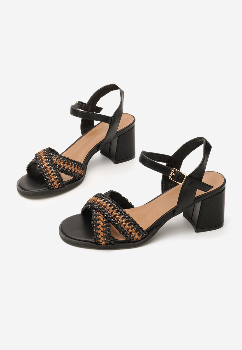 Sandali con tacco largo Sakara nero