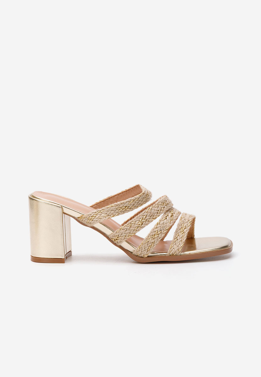 Ciabatte con tacco Ruthie oro