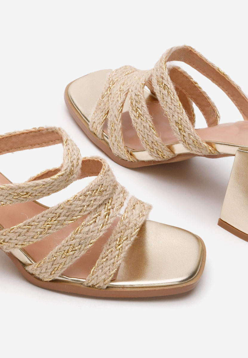 Ciabatte con tacco Ruthie oro
