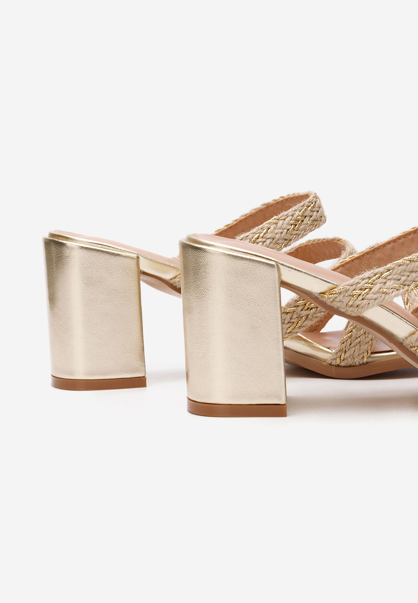 Ciabatte con tacco Ruthie oro