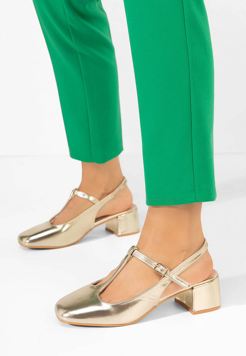 Décolleté tacco largo Beatrina V2 oro