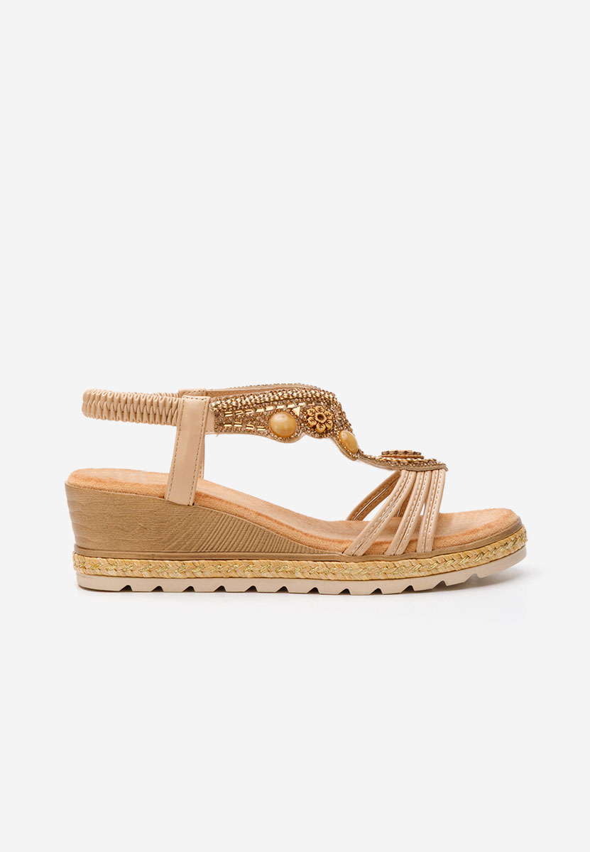Sandali con zeppa Crissa beige