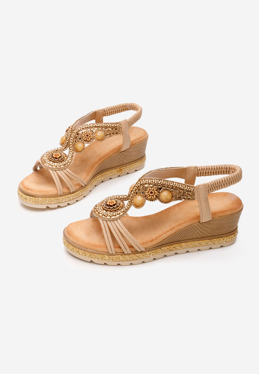 Sandali con zeppa Crissa beige